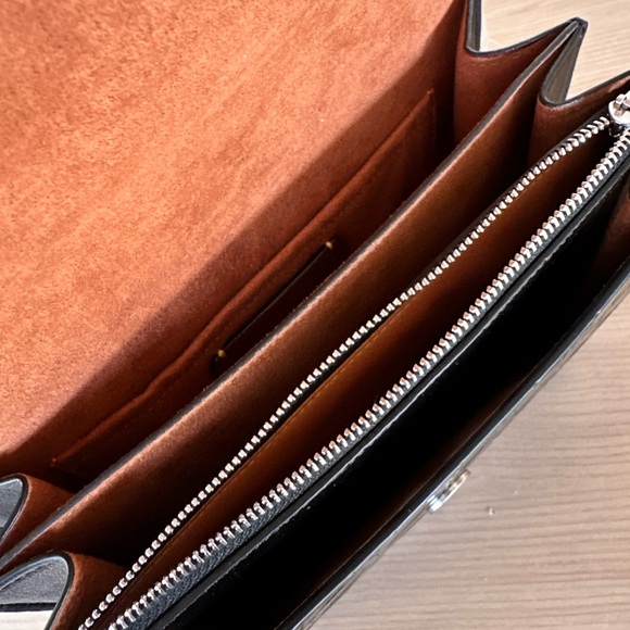 Coach Black Croc-Embossed Chain Bag - Picture 9 of 10